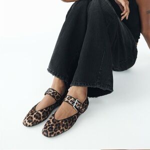 NWT Zara Leopard Animal Print Ballet Flats 7.5